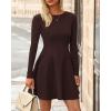 imageBTFBM Fall Dresses for Women 2025 Elegant Classy Flowy A Line Long Sleeve Business Homecoming Cocktail Sweater DressBrown
