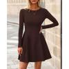 imageBTFBM Fall Dresses for Women 2025 Elegant Classy Flowy A Line Long Sleeve Business Homecoming Cocktail Sweater DressBrown