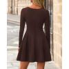 imageBTFBM Fall Dresses for Women 2025 Elegant Classy Flowy A Line Long Sleeve Business Homecoming Cocktail Sweater DressBrown