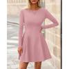 imageBTFBM Fall Dresses for Women 2025 Elegant Classy Flowy A Line Long Sleeve Business Homecoming Cocktail Sweater DressPink