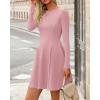 imageBTFBM Fall Dresses for Women 2025 Elegant Classy Flowy A Line Long Sleeve Business Homecoming Cocktail Sweater DressPink