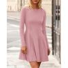 imageBTFBM Fall Dresses for Women 2025 Elegant Classy Flowy A Line Long Sleeve Business Homecoming Cocktail Sweater DressPink