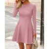 imageBTFBM Fall Dresses for Women 2025 Elegant Classy Flowy A Line Long Sleeve Business Homecoming Cocktail Sweater DressPink