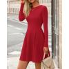 imageBTFBM Fall Dresses for Women 2025 Elegant Classy Flowy A Line Long Sleeve Business Homecoming Cocktail Sweater DressRed