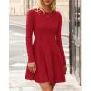imageBTFBM Fall Dresses for Women 2025 Elegant Classy Flowy A Line Long Sleeve Business Homecoming Cocktail Sweater DressRed