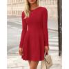 imageBTFBM Fall Dresses for Women 2025 Elegant Classy Flowy A Line Long Sleeve Business Homecoming Cocktail Sweater DressRed