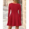 imageBTFBM Fall Dresses for Women 2025 Elegant Classy Flowy A Line Long Sleeve Business Homecoming Cocktail Sweater DressRed