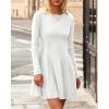 imageBTFBM Fall Dresses for Women 2025 Elegant Classy Flowy A Line Long Sleeve Business Homecoming Cocktail Sweater DressWhite
