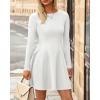 imageBTFBM Fall Dresses for Women 2025 Elegant Classy Flowy A Line Long Sleeve Business Homecoming Cocktail Sweater DressWhite
