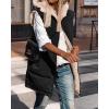 imageBTFBM Fall Long Puffer Vest Women Sleeveless Hooded Reversible Fleece Sherpa Jacket Zip Up Winter Coat Outerwear VestsBlack