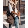 imageBTFBM Fall Long Puffer Vest Women Sleeveless Hooded Reversible Fleece Sherpa Jacket Zip Up Winter Coat Outerwear VestsCoffee