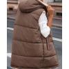 imageBTFBM Fall Long Puffer Vest Women Sleeveless Hooded Reversible Fleece Sherpa Jacket Zip Up Winter Coat Outerwear VestsCoffee
