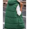 imageBTFBM Fall Long Puffer Vest Women Sleeveless Hooded Reversible Fleece Sherpa Jacket Zip Up Winter Coat Outerwear VestsDark Green