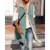 imageBTFBM Fall Long Puffer Vest Women Sleeveless Hooded Reversible Fleece Sherpa Jacket Zip Up Winter Coat Outerwear VestsGrey Green