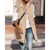 imageBTFBM Fall Long Puffer Vest Women Sleeveless Hooded Reversible Fleece Sherpa Jacket Zip Up Winter Coat Outerwear VestsLight Camel