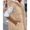 imageBTFBM Fall Long Puffer Vest Women Sleeveless Hooded Reversible Fleece Sherpa Jacket Zip Up Winter Coat Outerwear VestsLight Camel
