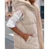 imageBTFBM Fall Long Puffer Vest Women Sleeveless Hooded Reversible Fleece Sherpa Jacket Zip Up Winter Coat Outerwear VestsLight Khaki