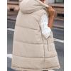 imageBTFBM Fall Long Puffer Vest Women Sleeveless Hooded Reversible Fleece Sherpa Jacket Zip Up Winter Coat Outerwear VestsLight Khaki