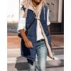 imageBTFBM Fall Long Puffer Vest Women Sleeveless Hooded Reversible Fleece Sherpa Jacket Zip Up Winter Coat Outerwear VestsNavy