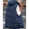 imageBTFBM Fall Long Puffer Vest Women Sleeveless Hooded Reversible Fleece Sherpa Jacket Zip Up Winter Coat Outerwear VestsNavy