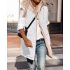 imageBTFBM Fall Long Puffer Vest Women Sleeveless Hooded Reversible Fleece Sherpa Jacket Zip Up Winter Coat Outerwear VestsWhite