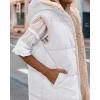 imageBTFBM Fall Long Puffer Vest Women Sleeveless Hooded Reversible Fleece Sherpa Jacket Zip Up Winter Coat Outerwear VestsWhite
