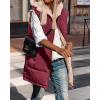 imageBTFBM Fall Long Puffer Vest Women Sleeveless Hooded Reversible Fleece Sherpa Jacket Zip Up Winter Coat Outerwear VestsWine Red