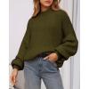 imageBTFBM Sweaters for Women Fall 2025 Crew Neck Lantern Long Sleeve Casual Oversized Pullover Knit Winter TopsArmy Green