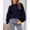 imageBTFBM Sweaters for Women Fall 2025 Crew Neck Lantern Long Sleeve Casual Oversized Pullover Knit Winter TopsNavy