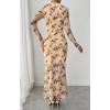 imageBTFBM Wedding Guest Dresses for Women Fall Fashion 2025 Bodycon Long Sleeve Boho Mesh Party Cocktail Floral Maxi DressBeige