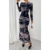 imageBTFBM Wedding Guest Dresses for Women Fall Fashion 2025 Bodycon Long Sleeve Boho Mesh Party Cocktail Floral Maxi DressNavy