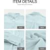 imageBTFBM Women Fashion Button Down Shirts V Neck Printed Solid Boho Long Sleeve Blouses Dressy Casual Summer Fall TopsSolid Light Blue
