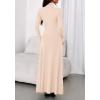imageBTFBM Womens Dresses Fall 2025 Long Sleeve Turtle Neck Trendy Long Tight Knit Maxi Dress Wedding Guest Party CasualApricot