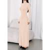 imageBTFBM Womens Dresses Fall 2025 Long Sleeve Turtle Neck Trendy Long Tight Knit Maxi Dress Wedding Guest Party CasualApricot