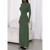 imageBTFBM Womens Dresses Fall 2025 Long Sleeve Turtle Neck Trendy Long Tight Knit Maxi Dress Wedding Guest Party CasualArmy Green