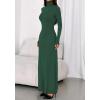 imageBTFBM Womens Dresses Fall 2025 Long Sleeve Turtle Neck Trendy Long Tight Knit Maxi Dress Wedding Guest Party CasualDark Green