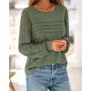 imageBTFBM Womens Long Sleeve Shirts Dressy Lace Fall Tops 2025 Trendy Business Casual TShirts Cute Work Outfits BlousesArmy Green