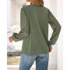 imageBTFBM Womens Long Sleeve Shirts Dressy Lace Fall Tops 2025 Trendy Business Casual TShirts Cute Work Outfits BlousesArmy Green