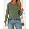 imageBTFBM Womens Long Sleeve Shirts Dressy Lace Fall Tops 2025 Trendy Business Casual TShirts Cute Work Outfits BlousesArmy Green