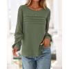 imageBTFBM Womens Long Sleeve Shirts Dressy Lace Fall Tops 2025 Trendy Business Casual TShirts Cute Work Outfits BlousesArmy Green
