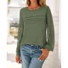 imageBTFBM Womens Long Sleeve Shirts Dressy Lace Fall Tops 2025 Trendy Business Casual TShirts Cute Work Outfits BlousesArmy Green