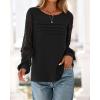 imageBTFBM Womens Long Sleeve Shirts Dressy Lace Fall Tops 2025 Trendy Business Casual TShirts Cute Work Outfits BlousesBlack