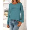 imageBTFBM Womens Long Sleeve Shirts Dressy Lace Fall Tops 2025 Trendy Business Casual TShirts Cute Work Outfits BlousesLake Blue