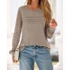 imageBTFBM Womens Long Sleeve Shirts Dressy Lace Fall Tops 2025 Trendy Business Casual TShirts Cute Work Outfits BlousesTaupe
