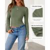imageBTFBM Womens Long Sleeve Tops Fall Fashion 2025 Ribbed Slim Fit Y2K Boat Neck T Shirts Casual Going Out Workout OutfitsArmy Green