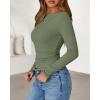 imageBTFBM Womens Long Sleeve Tops Fall Fashion 2025 Ribbed Slim Fit Y2K Boat Neck T Shirts Casual Going Out Workout OutfitsArmy Green