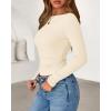imageBTFBM Womens Long Sleeve Tops Fall Fashion 2025 Ribbed Slim Fit Y2K Boat Neck T Shirts Casual Going Out Workout OutfitsBeige