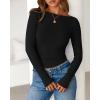imageBTFBM Womens Long Sleeve Tops Fall Fashion 2025 Ribbed Slim Fit Y2K Boat Neck T Shirts Casual Going Out Workout OutfitsBlack