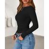 imageBTFBM Womens Long Sleeve Tops Fall Fashion 2025 Ribbed Slim Fit Y2K Boat Neck T Shirts Casual Going Out Workout OutfitsBlack