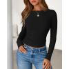 imageBTFBM Womens Long Sleeve Tops Fall Fashion 2025 Ribbed Slim Fit Y2K Boat Neck T Shirts Casual Going Out Workout OutfitsBlack
